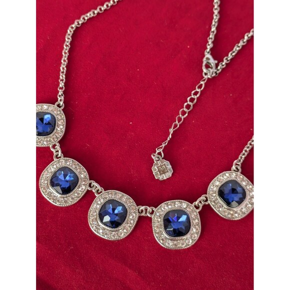 Monet Sapphire necklace Silver choker September Stone - Picture 13 of 15